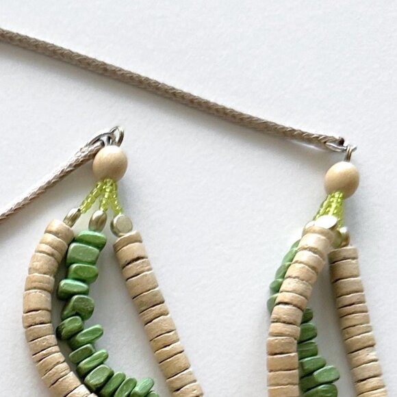 Italian Long Beaded Wood Necklace - Picture 7 of 9